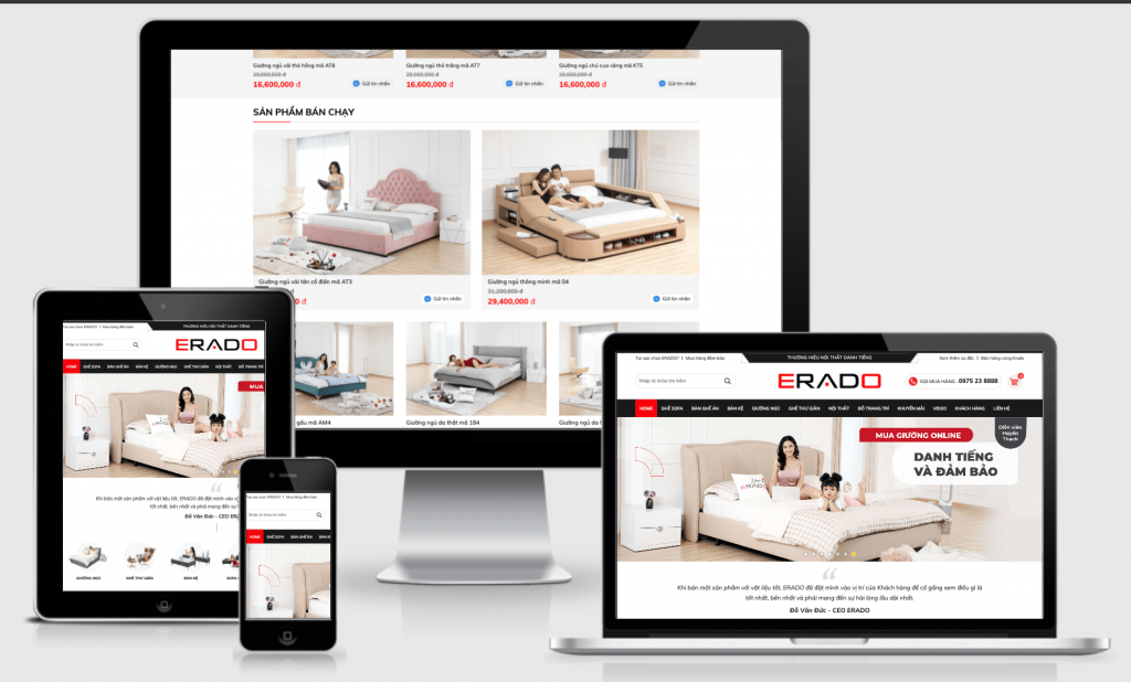 thiết kế website nội thất Erado